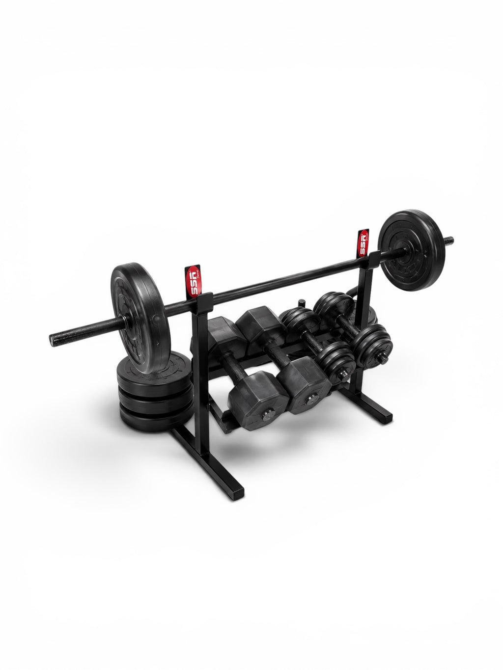 RACK PORTA BARRA, MANCUERNAS Y DISCOS SSR SPORT
